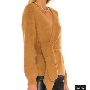 HOUSE OF HARLOW 1960 x REVOLVE Khalida Wrap Sweater in Burnt Caramel